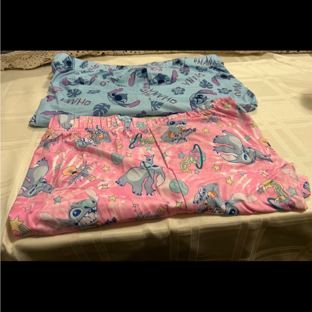 Disney Stitch Kids Pajama Bottoms - Blue and Pink